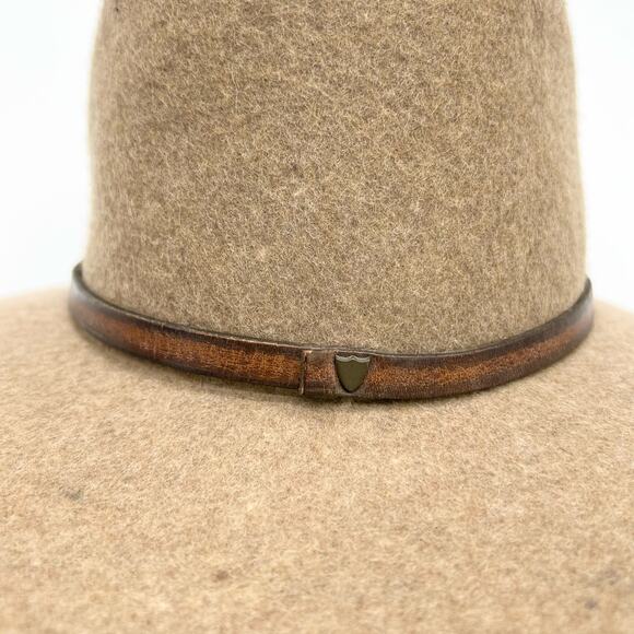 HTC Hollywood Trading Company Fedora Hat Band 100% Wool Small‎ Camel Brown - Picture 4 of 7